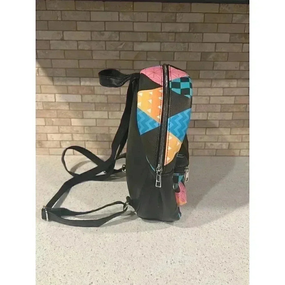 Demon Slayer: Kimetsu No Yaiba Nezuko Tanjiro Zenitsu Patchwork Mini Backpack TM - Picture 3 of 8